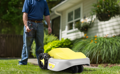 Remote Control Lawn Mower Electric Self-Propelled 20-Inch, Dual 18V Battery, 60-Min Runtime, 30° Slope Capable, 3-Level Height Adjust, Lightweight Portable