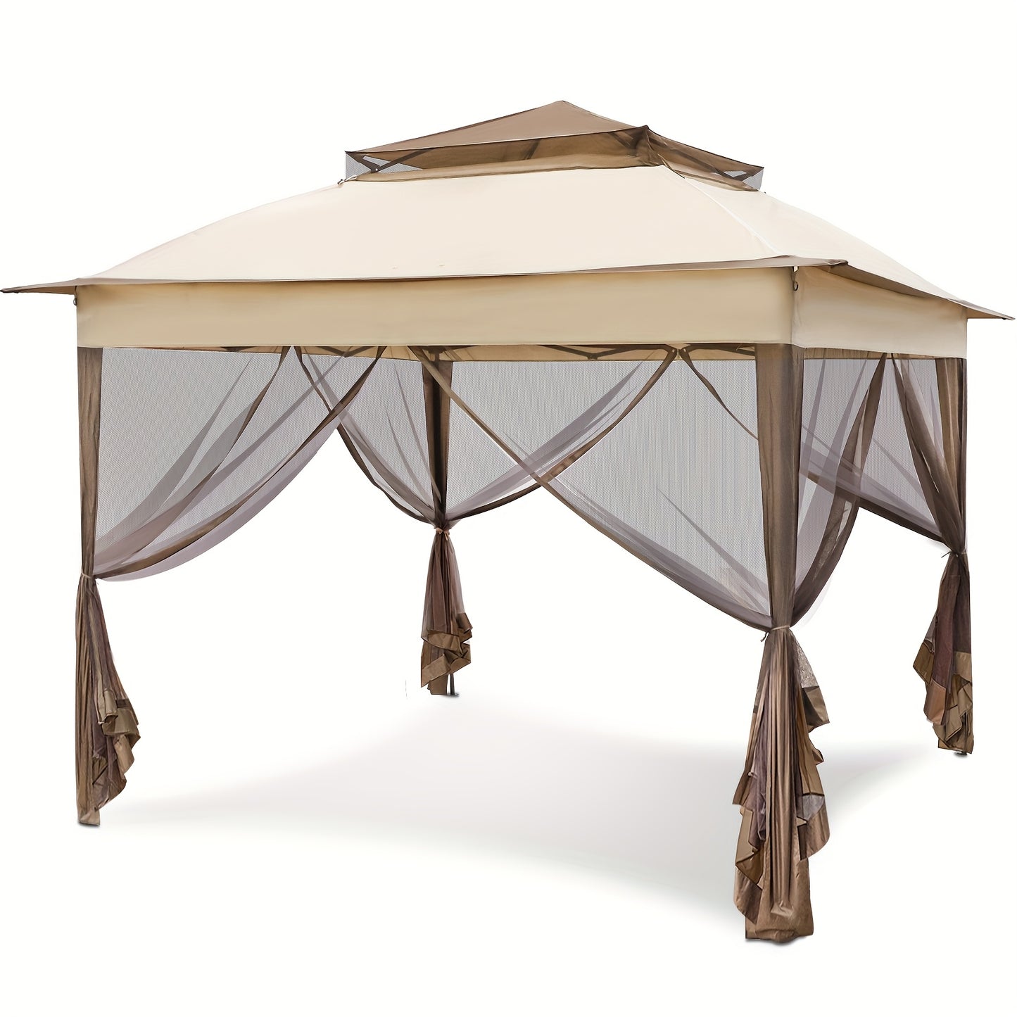 Instant Gazebo Tent 11x11 FT Mosquito Netting No Assembly Required
