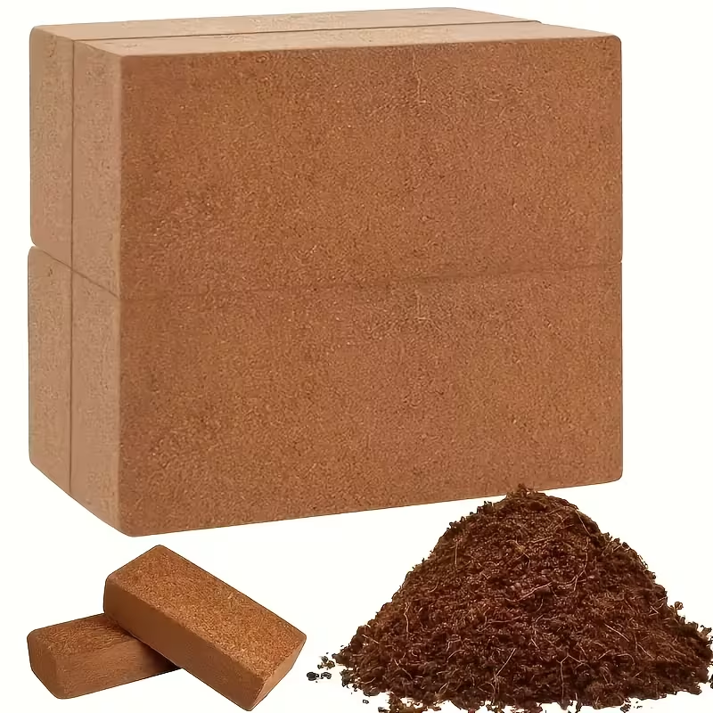 Coco Coir Bricks Natural Coconut Fiber Planting Soil | Compressed Coir Block Expands 6x for Hydroponics Potting Mix Garden Beds | 200g 400g 800g Options