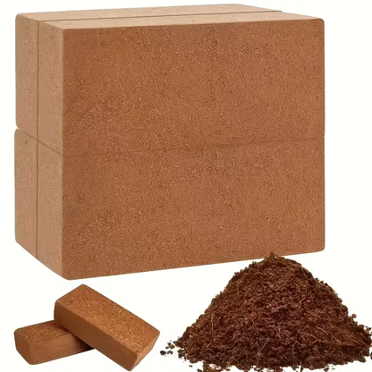 Coco Coir Bricks Natural Coconut Fiber Planting Soil | Compressed Coir Block Expands 6x for Hydroponics Potting Mix Garden Beds | 200g 400g 800g Options