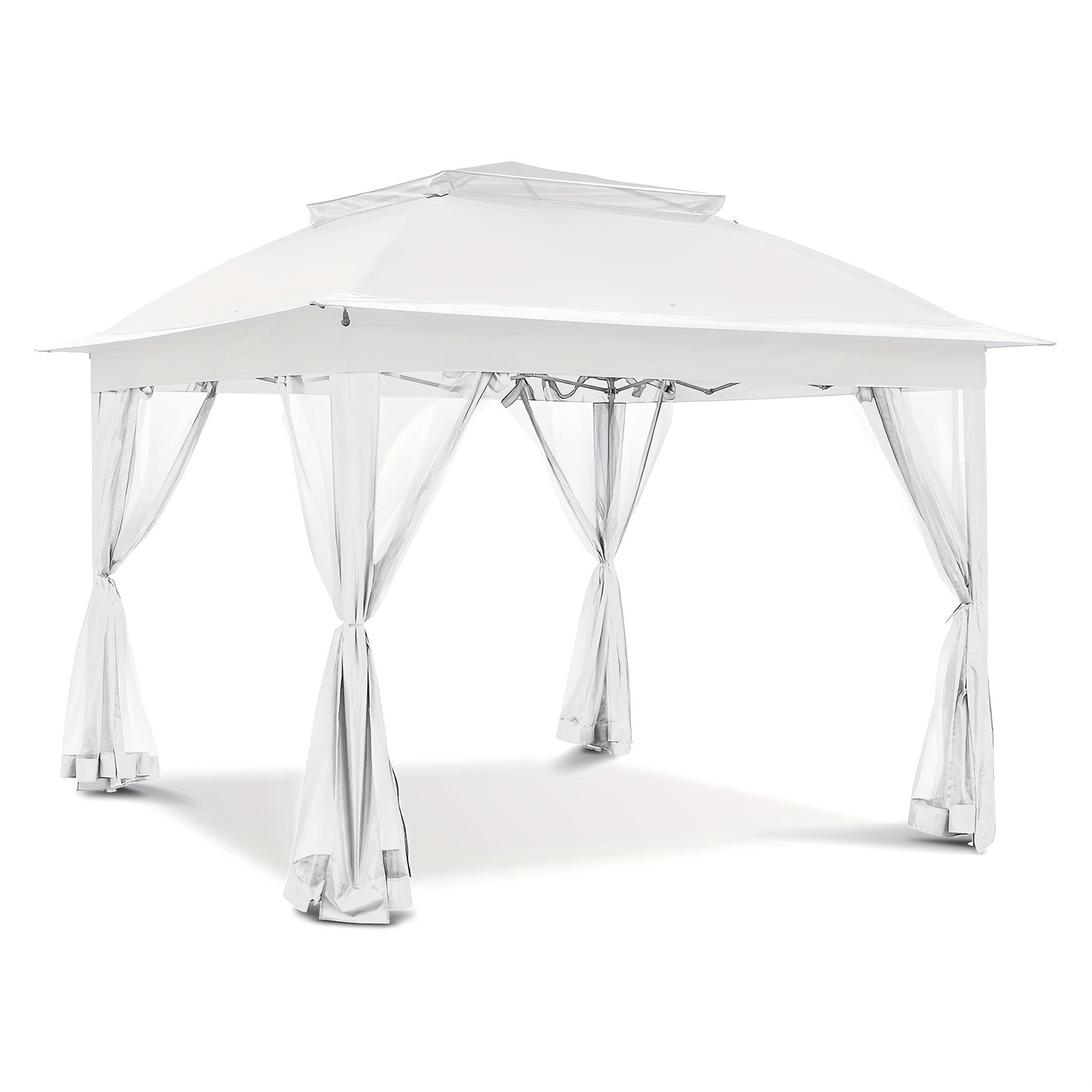 Instant Gazebo Tent 11x11 FT Mosquito Netting No Assembly Required