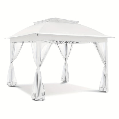 Instant Gazebo Tent 11x11 FT Mosquito Netting No Assembly Required