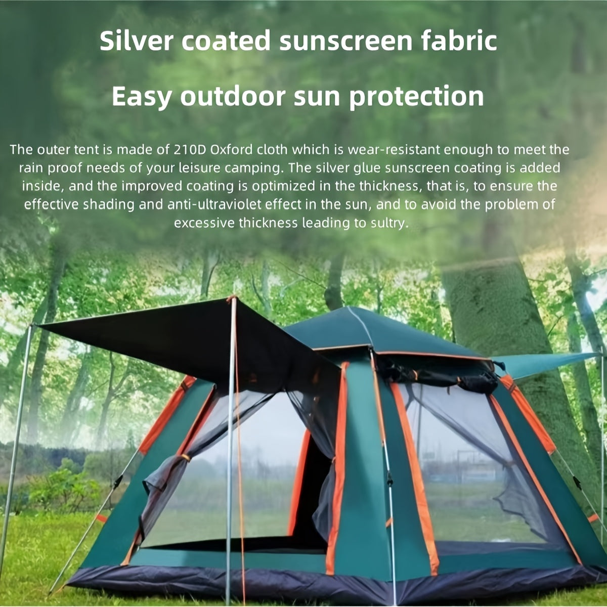 Beach Tent 3-4 Person Automatic Folding Four-Sided Waterproof