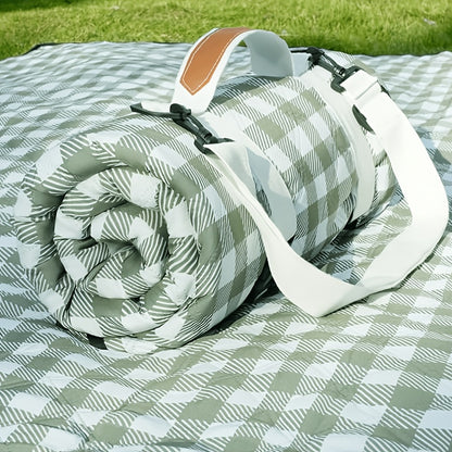 Beach Blanket Oversized Sandproof Plaid Mat – Tear-Resistant Quick-Dry Foldable with Straps for Picnic Camping Yoga Outdoor Travel Family