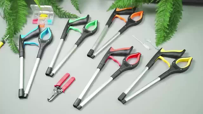Grabber Tool Reacher 32-Inch Foldable Telescopic - 360° Rotating Jaws & Magnetic Tip Litter Picker, Lightweight Easy-Grip Reaching Tool for Elderly, Disabled & Garden Pickup
