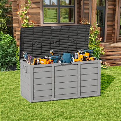 Outdoor Storage Box Resin with Handles | Deck Patio Pool Garden Home