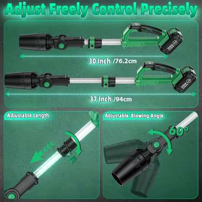 KIMO 20V Brushless Cordless Leaf Blower 650CFM 280MPH with 4000mAh Battery & Fast Charger, 31000RPM Turbo Motor, 3-Speed, Lightweight Handheld for Yard Patio Snow Blowing