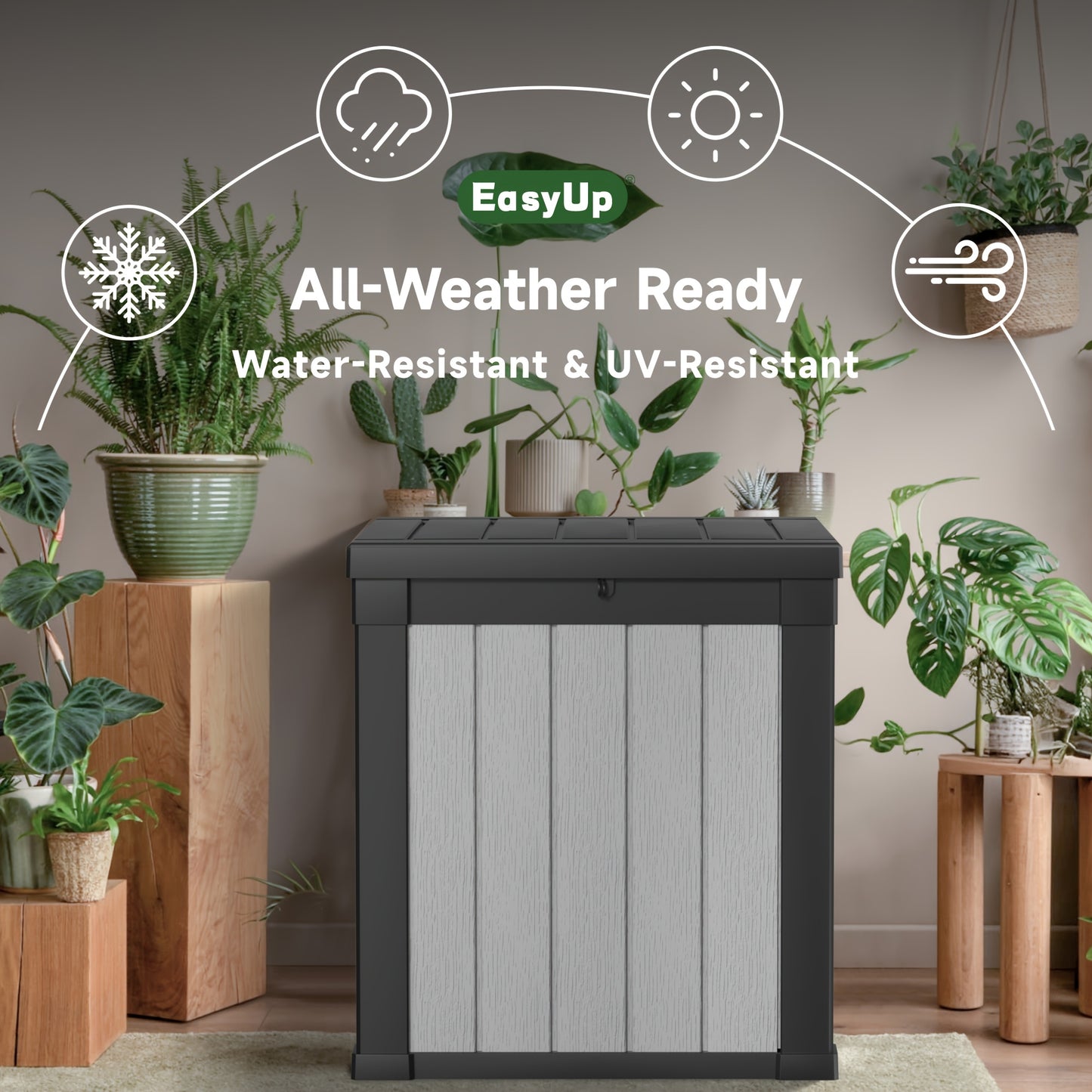 Outdoor Storage Box Lockable Weatherproof | Deck Patio Garden Bench