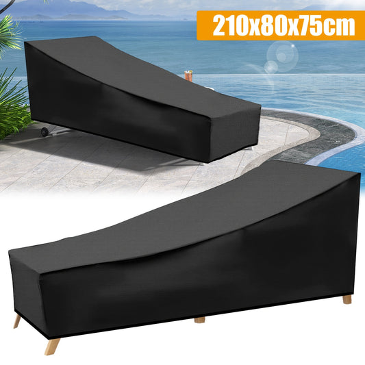 Patio Chaise Lounge Cover Waterproof UV Resistant 210D Oxford Heavy Duty Outdoor Lounge Chair Protector with Windproof Drawstring for Garden Yard Deck – Dust Rain Snow Protection