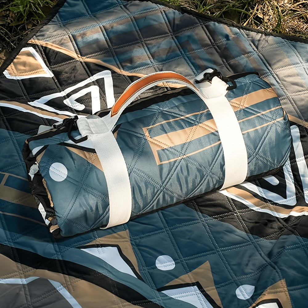 Picnic Blanket Outdoor Waterproof Extra Large 80x80 Foldable Beach Mat Camping Blanket Portable Sandproof Plaid Pattern for Family Travel Park