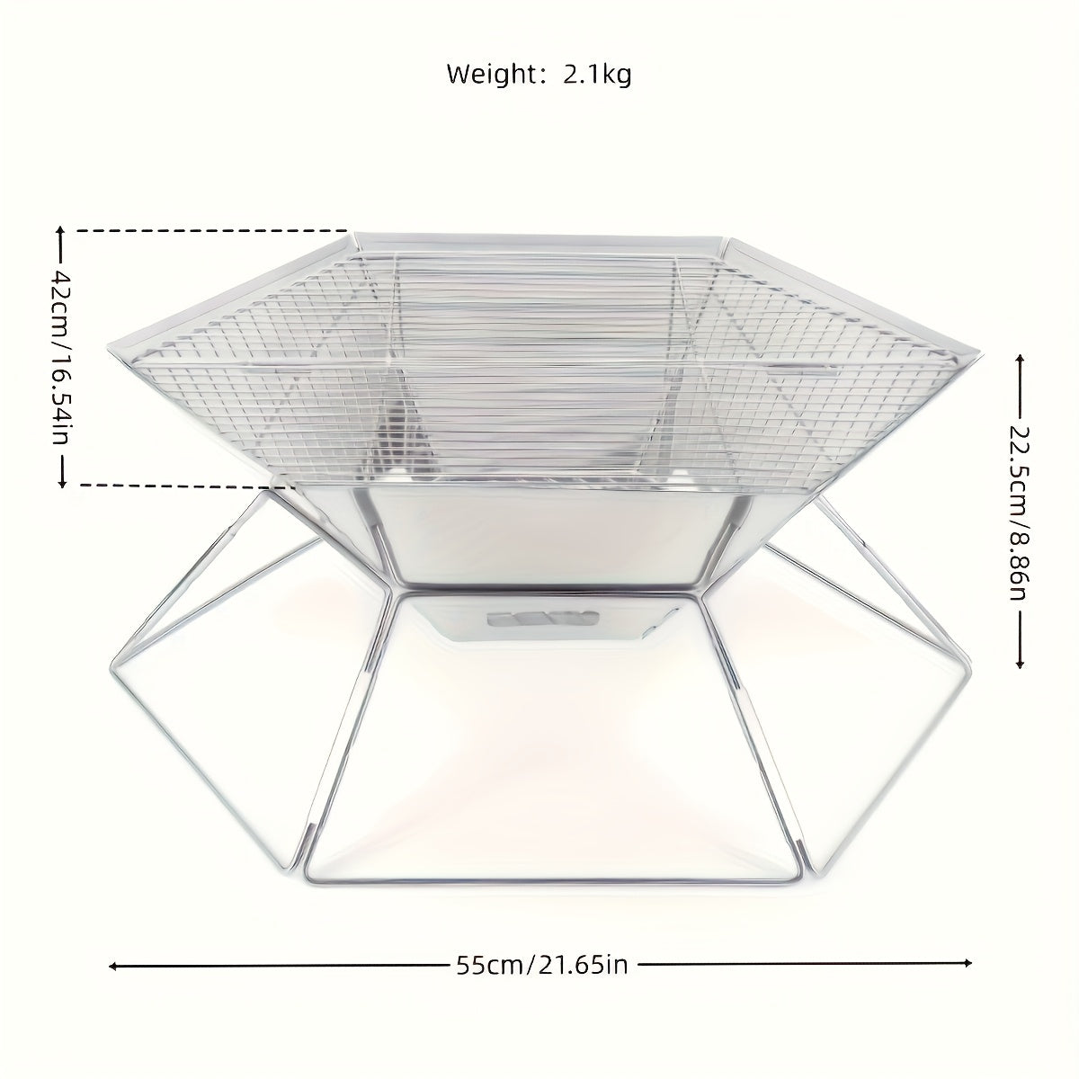 Charcoal Grill Portable Folding BBQ Fire Pit Hexagonal Camping Stove Open Grid Even Heat Backyard Picnic Beach Tailgating Outdoor Cooking Compact Easy Assembly