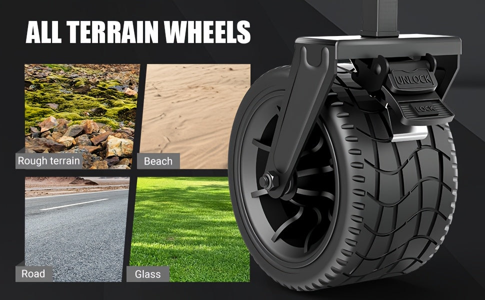 Folding Wagon 2-in-1 Convertible Beach Chair 650LBS | All-Terrain Utility Cart Camping Beach Garden Shopping