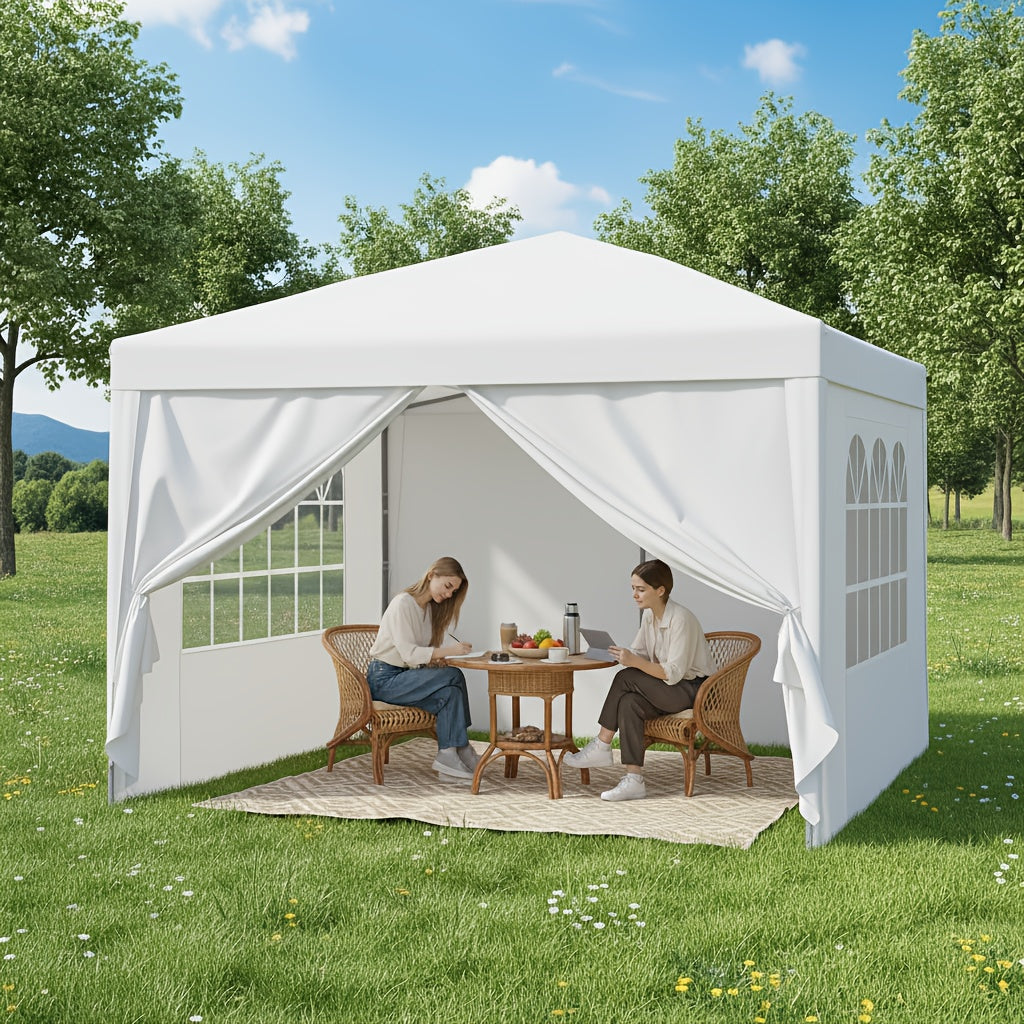 Pop Up Canopy Tent 10x10ft UPF50+ Waterproof Portable Gazebo Sandbags
