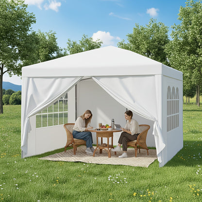 Pop Up Canopy Tent 10x10ft UPF50+ Waterproof Portable Gazebo Sandbags