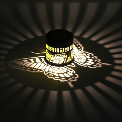 Solar Fence Lights Mandala Metal Lantern Outdoor Butterfly Garden Decor IP65 Waterproof Solar Powered Deck Step Wall Light for Patio Backyard Yard Xmas