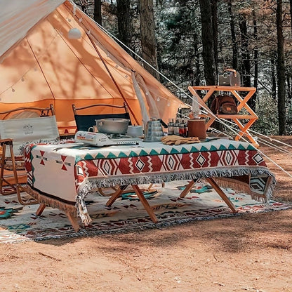 Bohemian Picnic Blanket Mat Outdoor Camping Waterproof Portable Knit Woven Picnic Mat for Beach Park Lawn