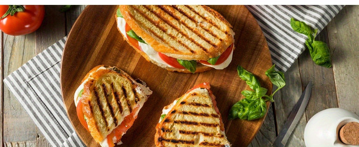 Panini Press Grill Indoor Sandwich Maker 4 Slice – Non-Stick 1200W Electric Grill with Temperature Control, 180° Opening, Removable Drip Tray | Countertop Steak & BBQ Grill