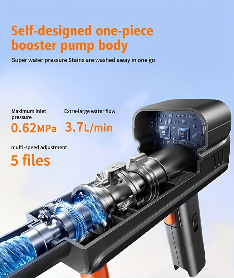 Portable Pressure Washer Cordless 980PSI – 3x 4000mAh Batteries, 5-in-1 Nozzle, Foam Cannon, 33FT Hose, Lightweight Wireless Car Washer for Cars, Bikes, Camping & Outdoor Cleaning