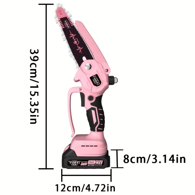 Cordless Electric Pruning Saw Handheld Mini Chainsaw Wireless Portable Tree Branch Cutter with Safety Lock Rechargeable Battery for Yard Garden Trimming