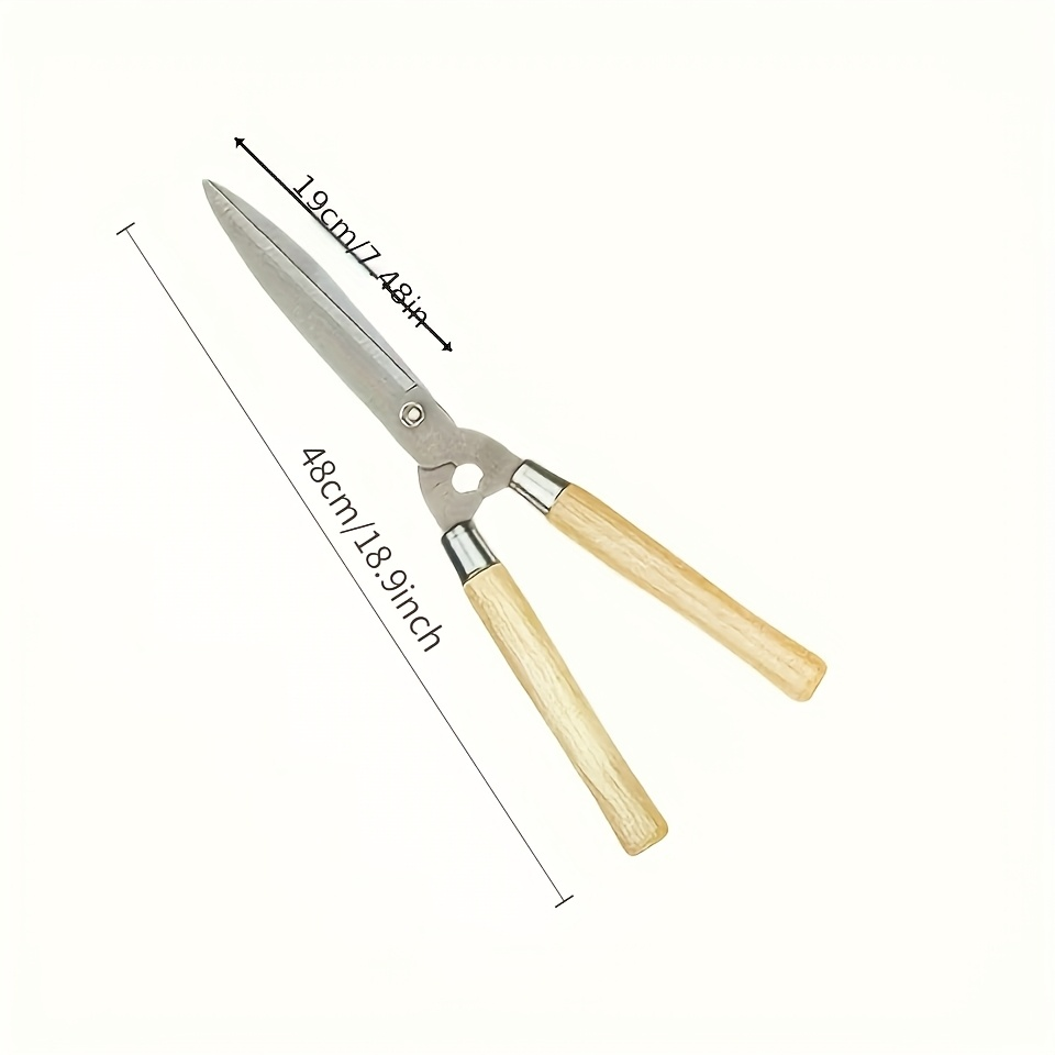 Hedge Shears 11-Inch Extra-Long Carbon Steel Blade, Heavy Duty Garden Scissors with Ergonomic Walnut Handle for Lawn Edging, Bushes, Hedges & Topiary Trimming