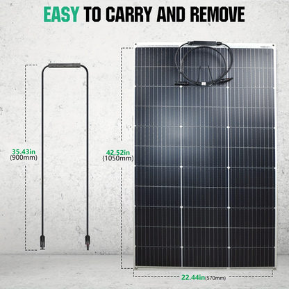 Flexible Solar Panel 125W 18V 18BB Monocrystalline Solar Cell Bendable 30 Degree Ultra-Thin Lightweight for 12V Battery Charge RV Boat Camper Van Roof Camping Outdoor Hiking