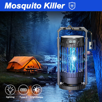 Electric Bug Zapper Mosquito Killer Lamp – UV Light Fly Trap with 360° Swivel Base, Rechargeable Portable Insect Killer for Indoor Outdoor Camping Hiking