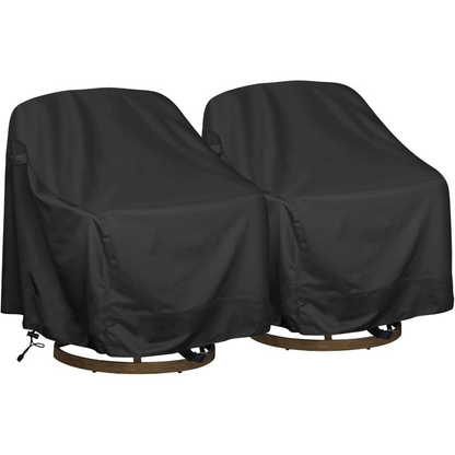 Swivel Patio Chair Covers Waterproof 2 Pack, Heavy Duty Outdoor Furniture Covers 27.5"W x 32.5"D x 43"H, All-Weather UV & Wind Resistant Protection for Terrace Balcony Garden Chairs, Black