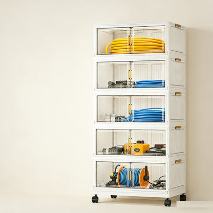 Foldable Outdoor Storage Cabinet Rack 4-5 Tier Garden Organizer