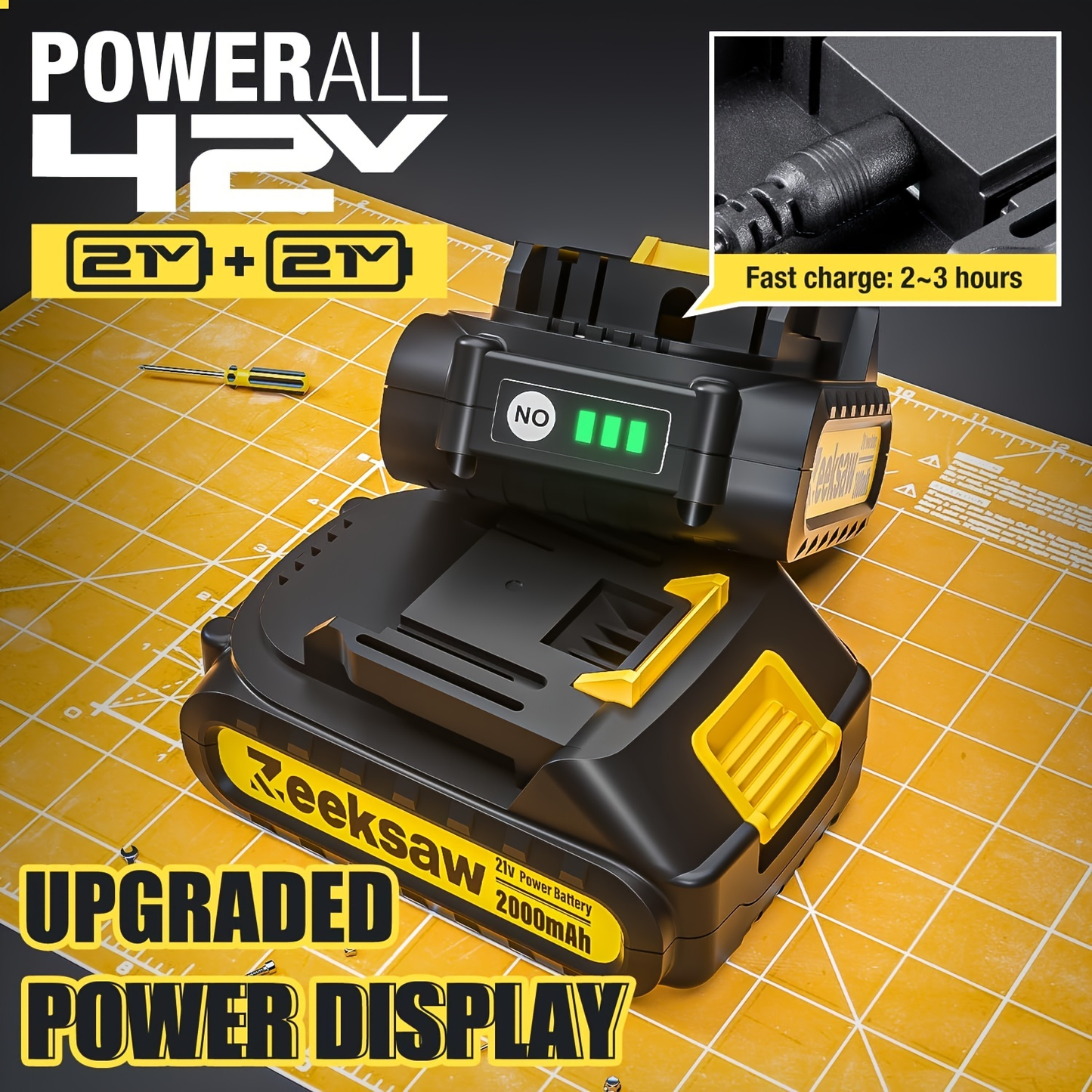 Cordless Mini Chainsaw 8 Inch with 2x2.0Ah Batteries & Charger – Auto Oiler, Chain Tensioning, 26ft/s Speed for Tree Branches & Yard Work