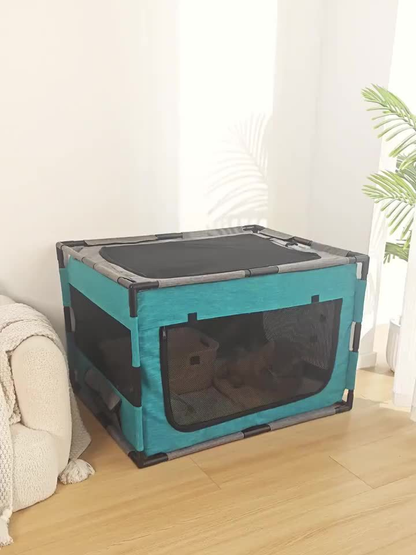 Plastic Pet Whelping Box & Indoor Playpen for Cats, Dogs, Kittens & Puppies – Assembleable, Ventilated, Durable Nest for Home Use