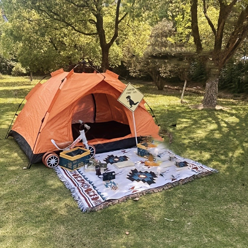 Bohemian Picnic Blanket Mat Outdoor Camping Waterproof Portable Knit Woven Picnic Mat for Beach Park Lawn
