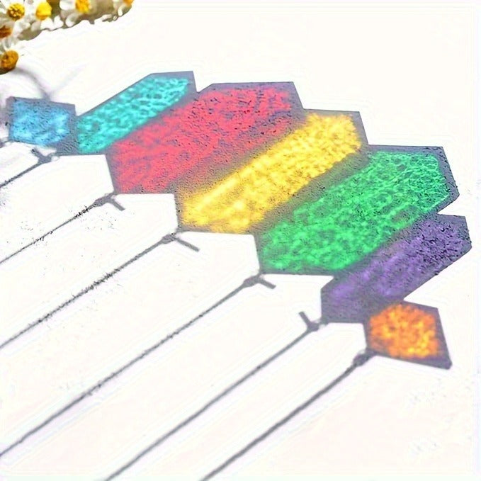 Glass Rainbow Suncatcher Hanging Ornament - Crystal Prism Window Sun Catcher for Garden, Patio & Home Decor