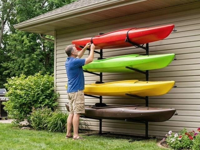 Kayak Storage Rack – Heavy-Duty Adjustable Stand for SUP, Canoe & Paddle Board | Wall, Dock & Freestanding | 400 lbs Capacity