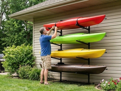Kayak Storage Rack – Heavy-Duty Adjustable Stand for SUP, Canoe & Paddle Board | Wall, Dock & Freestanding | 400 lbs Capacity