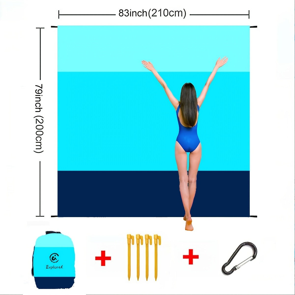 Sandproof Beach Blanket Oversized Extra Large Quick Dry Picnic Mat for Beach Camping Travel – Bohemia Dolphin Sailor Turtle Fish Patterns, 2-10 Adults