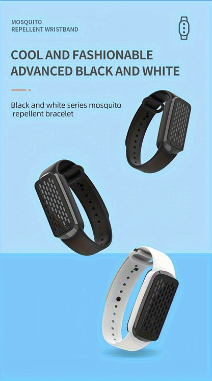Mosquito Repellent Bracelet – Ultrasonic Soundwave Technology, USB Rechargeable, Waterproof Wristband for Camping Outdoor Hiking Travel, No Chemicals