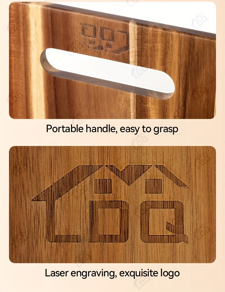 Charcuterie Board Wood 36x11 Extra Long Serving Board with Handles & 2 Display Bases for Parties Wedding Camping Easter Gifts