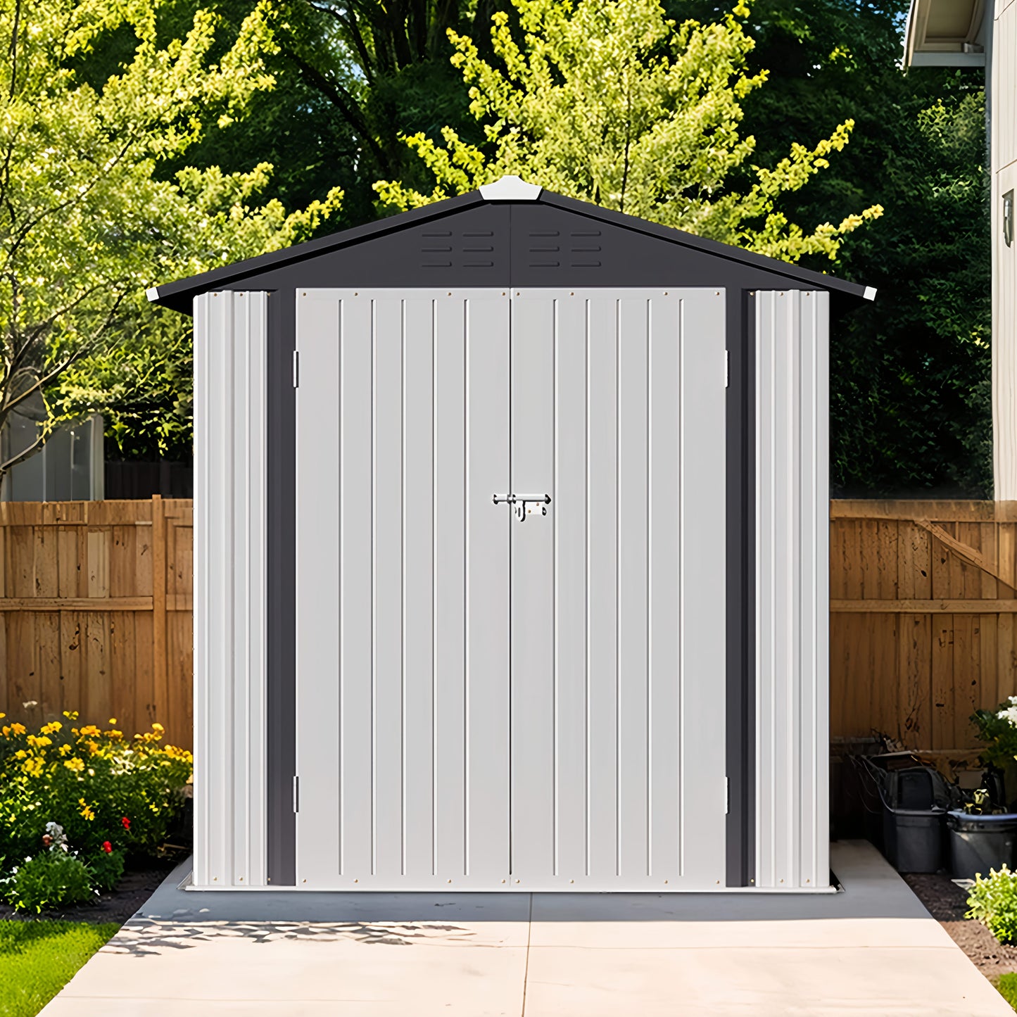 Metal Storage Shed 3x5 & 4x6.2 ft Waterproof Lockable Garden Shed