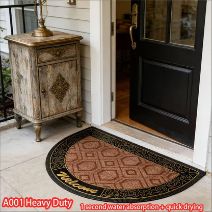 Heavy Duty Outdoor Door Mat Mud Scraper Non-Slip Water Absorbent Rubber Entrance Rug for Front Door Porch Patio Garage Courtyard Indoor Outdoor All Weather