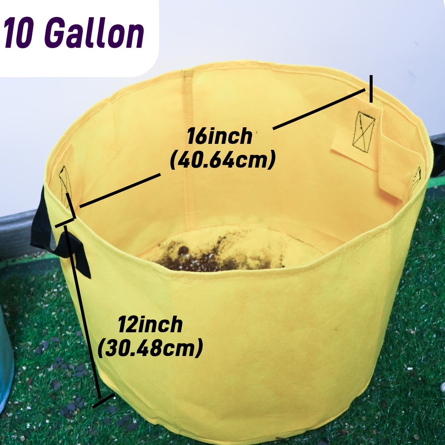 Colorful Grow Bags 10 Gallon 7-Pack with Handles | Breathable Fabric Plant Pots for Tomatoes Vegetables Flowers | Aeration Planter Indoor Outdoor Garden