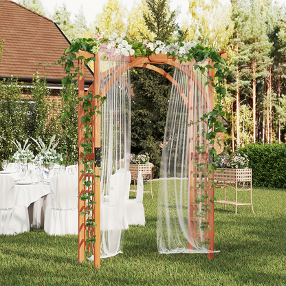 Cedar Wood Arbor 84" Double Lattice Garden Arch Pergola Trellis