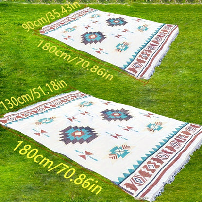 Bohemian Picnic Blanket Mat Outdoor Camping Waterproof Portable Knit Woven Picnic Mat for Beach Park Lawn