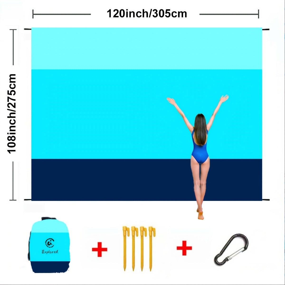 Sandproof Beach Blanket Oversized Extra Large Quick Dry Picnic Mat for Beach Camping Travel – Bohemia Dolphin Sailor Turtle Fish Patterns, 2-10 Adults