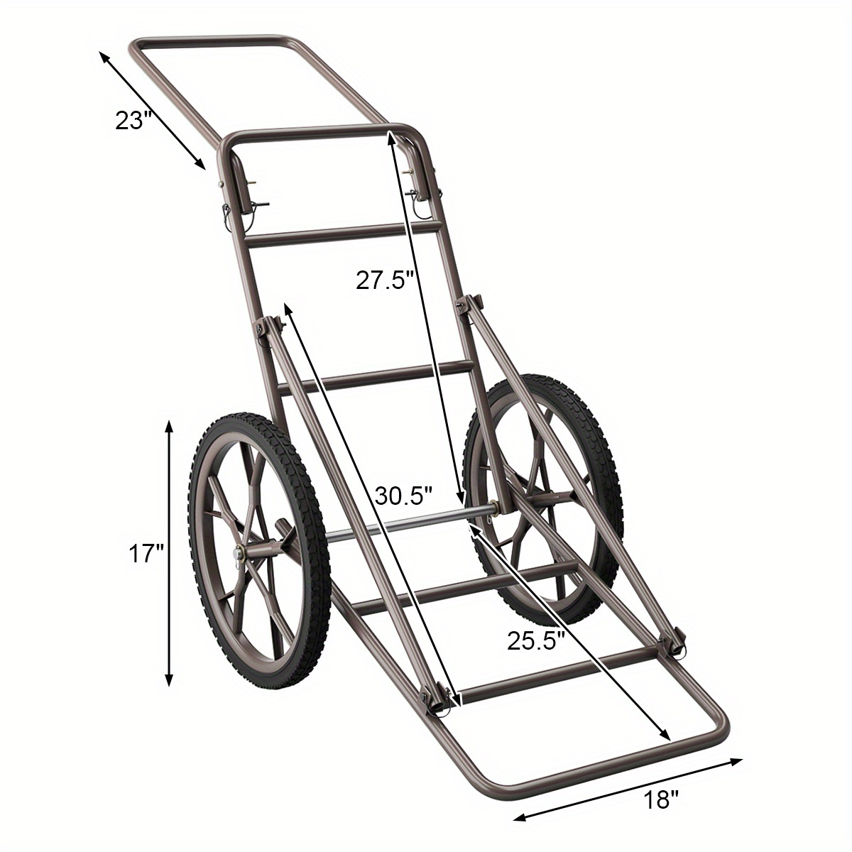 Deer Cart Folding Hunting Hauler 500 lbs Heavy-Duty Steel Frame 17" Wheels Utility Gear Dolly for Game & Tree Stand Transport