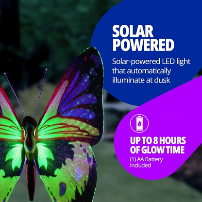 Solar Butterfly Garden Lights 6-Pack, Color Changing Waterproof