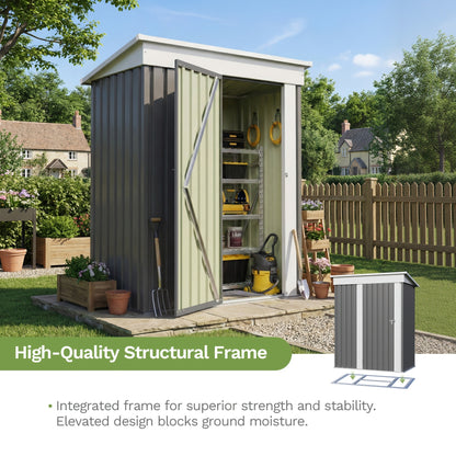 Metal Storage Shed 3x5 & 4x6.2 ft Waterproof Lockable Garden Shed