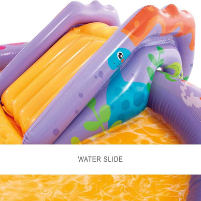 INTEX Dino Park Inflatable Kids Water Play Center with Slide, Splash Pad & Dino Sprayer, Kiddie Pool