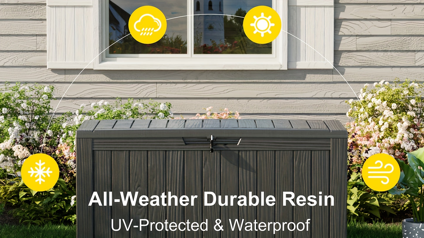 Deck Box XL Resin Lockable Weatherproof UV | Patio Pool Cushion Garden