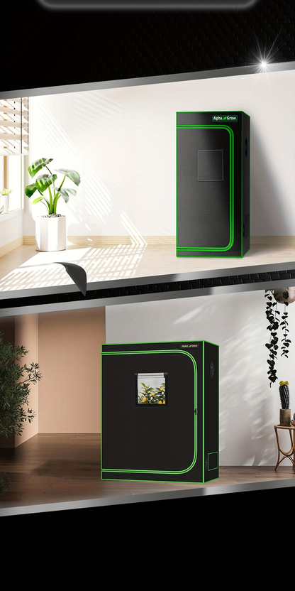 Indoor Grow Tent 1680D Lightproof with Viewing Window, Floor Tray & No-Tool Assembly, Hydroponic Setup for Seedling & Vertical Flowering, Multiple Sizes 2x2 to 4x4ft