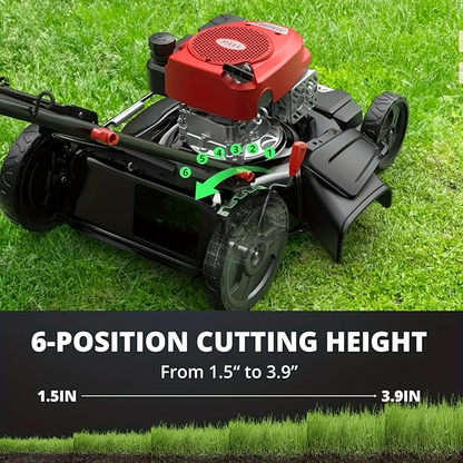 Gas Lawn Mower 21-Inch 144cc/170cc Push & Self-Propelled 2-in-1/3-in-1 Mulching, 6-Position Height Adjustment, High Rear Wheels, Foldable Handle